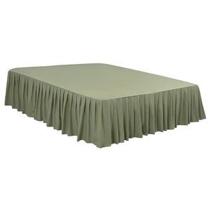 Ruffled Bed Skirts Polyester Brushed Platform 16inch Drop Full Olive Green